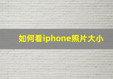 如何看iphone照片大小