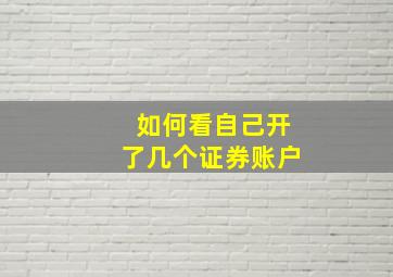 如何看自己开了几个证券账户