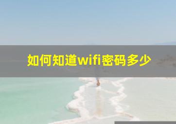 如何知道wifi密码多少