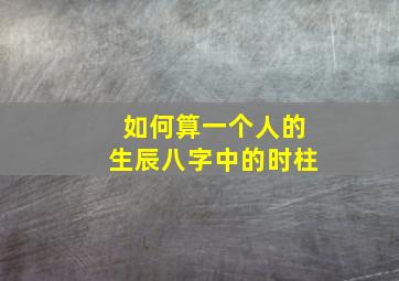 如何算一个人的生辰八字中的时柱