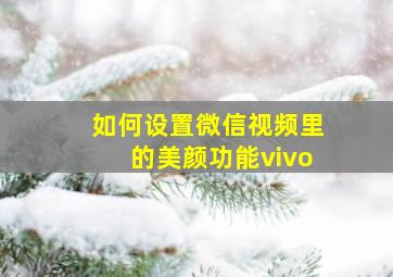 如何设置微信视频里的美颜功能vivo