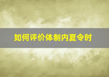 如何评价体制内夏令时