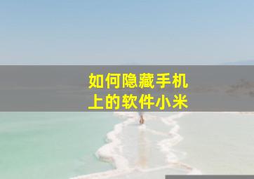 如何隐藏手机上的软件小米