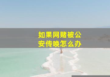 如果网赌被公安传唤怎么办