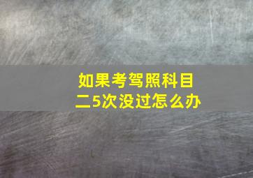 如果考驾照科目二5次没过怎么办