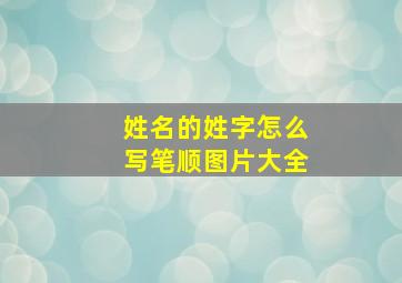 姓名的姓字怎么写笔顺图片大全