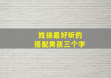 姓徐最好听的搭配男孩三个字