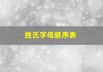 姓氏字母顺序表