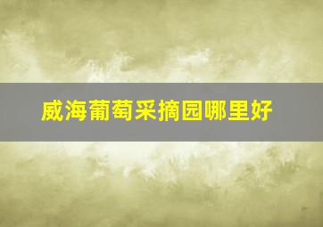 威海葡萄采摘园哪里好