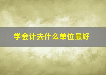 学会计去什么单位最好