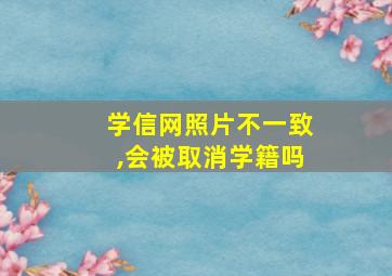 学信网照片不一致,会被取消学籍吗