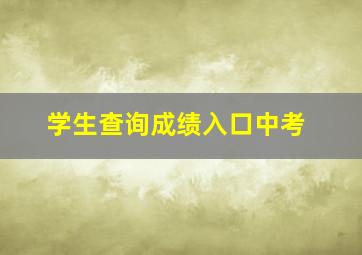 学生查询成绩入口中考