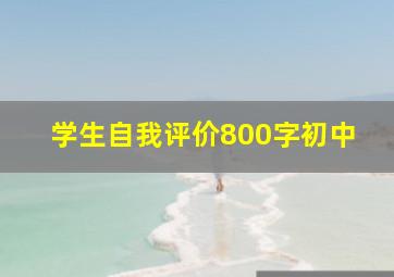 学生自我评价800字初中