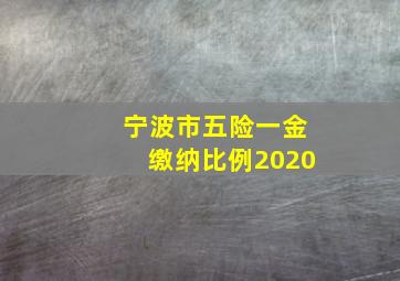 宁波市五险一金缴纳比例2020