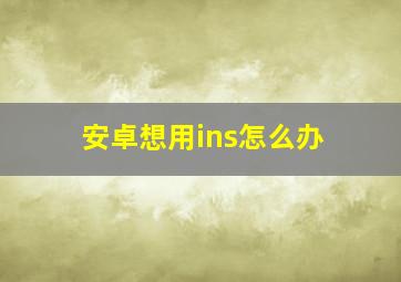 安卓想用ins怎么办