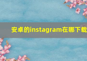 安卓的instagram在哪下载