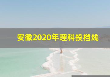 安徽2020年理科投档线