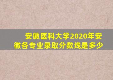 安徽医科大学2020年安徽各专业录取分数线是多少