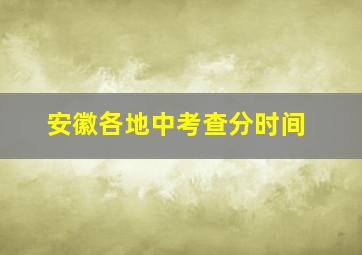 安徽各地中考查分时间