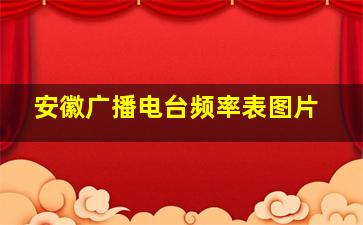 安徽广播电台频率表图片