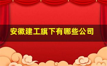 安徽建工旗下有哪些公司