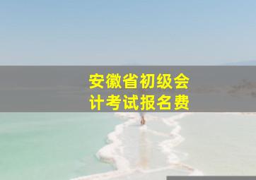 安徽省初级会计考试报名费