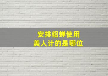 安排貂蝉使用美人计的是哪位