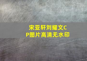 宋亚轩刘耀文CP图片高清无水印