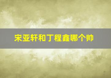 宋亚轩和丁程鑫哪个帅