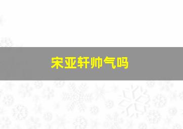 宋亚轩帅气吗