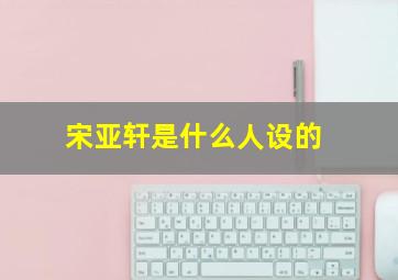 宋亚轩是什么人设的