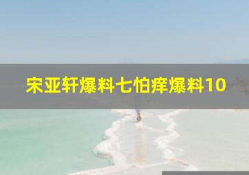 宋亚轩爆料七怕痒爆料10