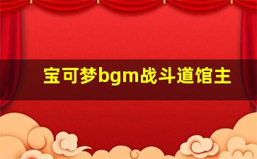 宝可梦bgm战斗道馆主