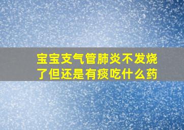 宝宝支气管肺炎不发烧了但还是有痰吃什么药