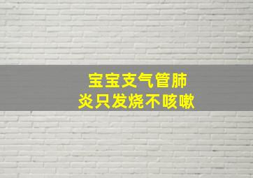 宝宝支气管肺炎只发烧不咳嗽