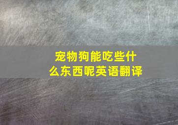 宠物狗能吃些什么东西呢英语翻译