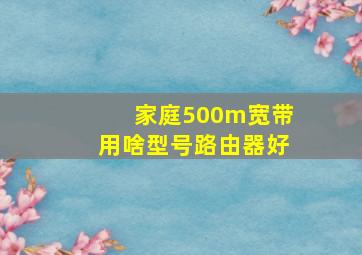 家庭500m宽带用啥型号路由器好