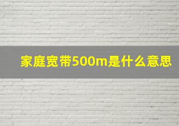 家庭宽带500m是什么意思