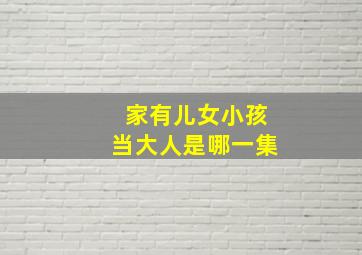 家有儿女小孩当大人是哪一集