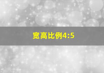 宽高比例4:5