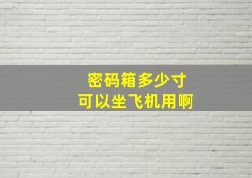 密码箱多少寸可以坐飞机用啊