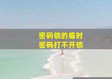 密码锁的临时密码打不开锁