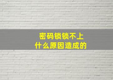 密码锁锁不上什么原因造成的