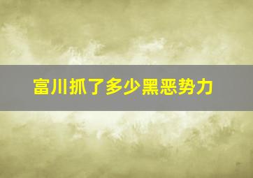 富川抓了多少黑恶势力