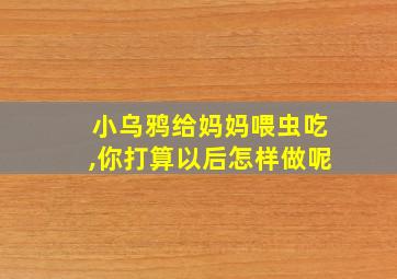 小乌鸦给妈妈喂虫吃,你打算以后怎样做呢