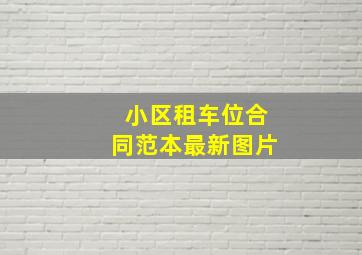 小区租车位合同范本最新图片