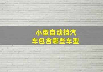 小型自动挡汽车包含哪些车型