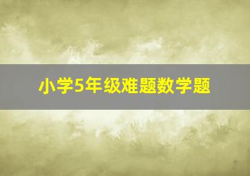 小学5年级难题数学题