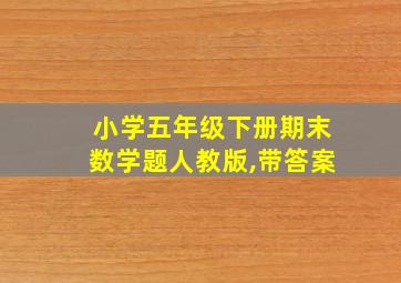 小学五年级下册期末数学题人教版,带答案