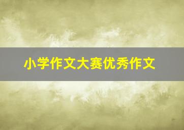 小学作文大赛优秀作文